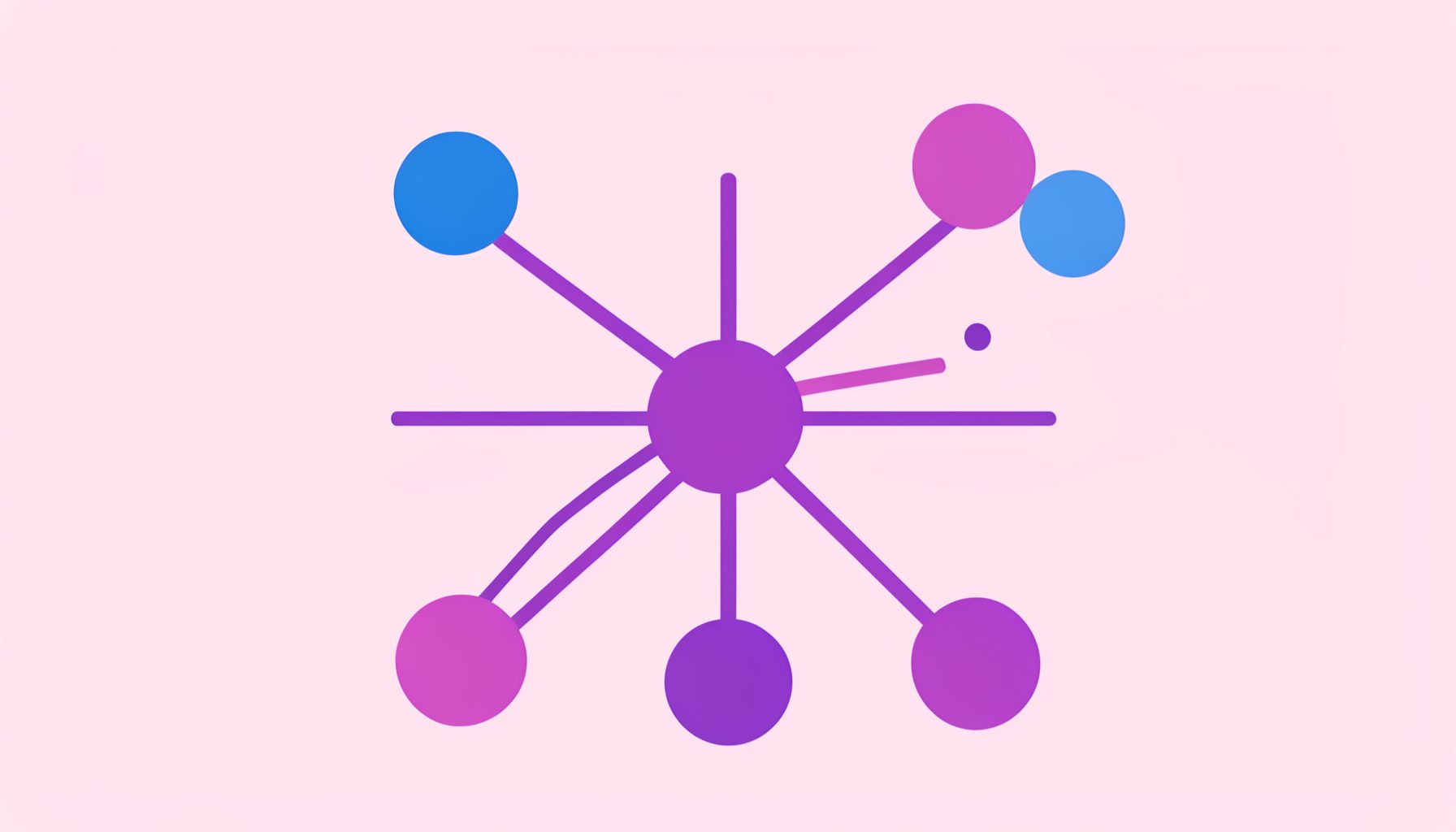 Circular stylized Cisco network diagram badge icon in blue and purple tones